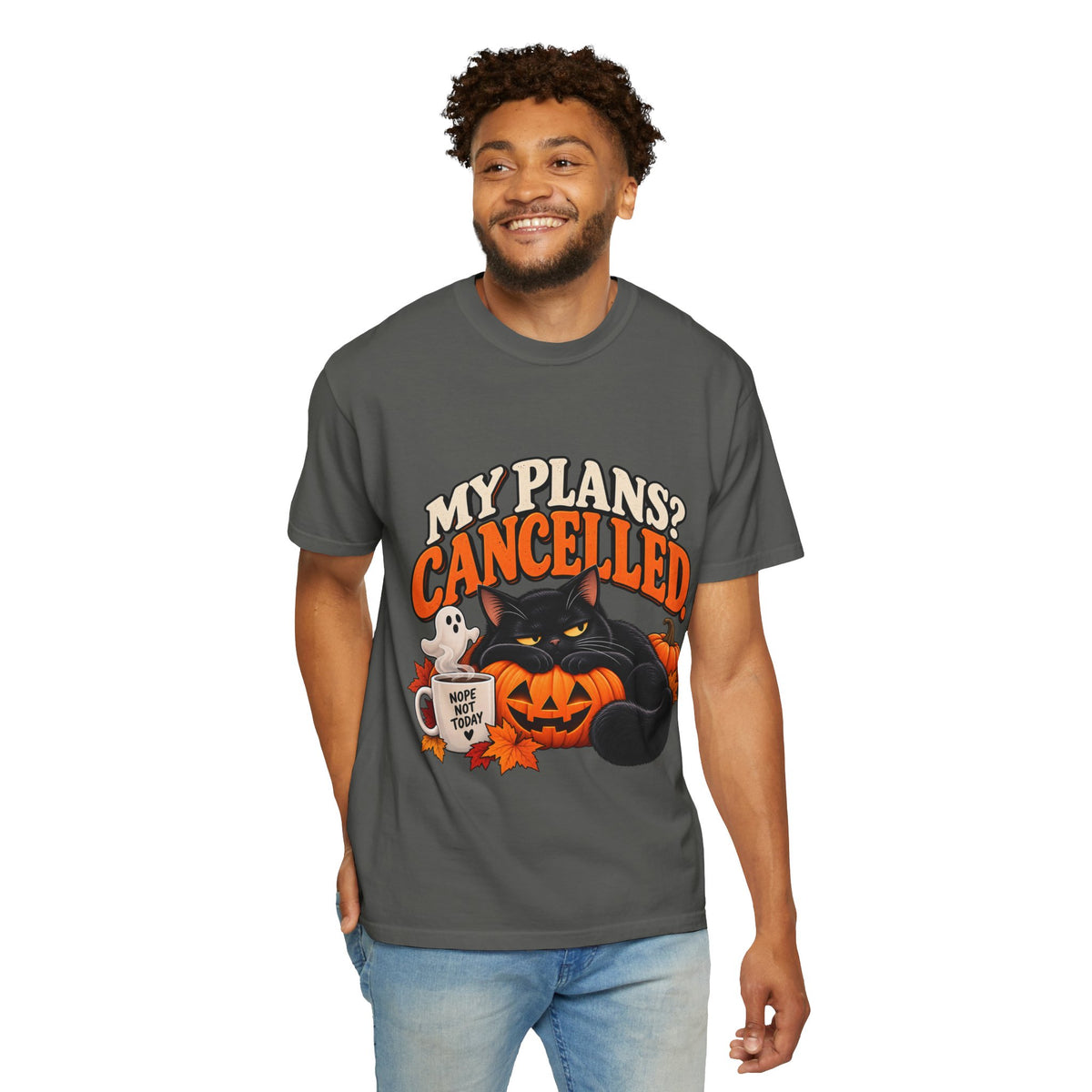 My Plans? Cancelled. Halloween Black Cat T-Shirt