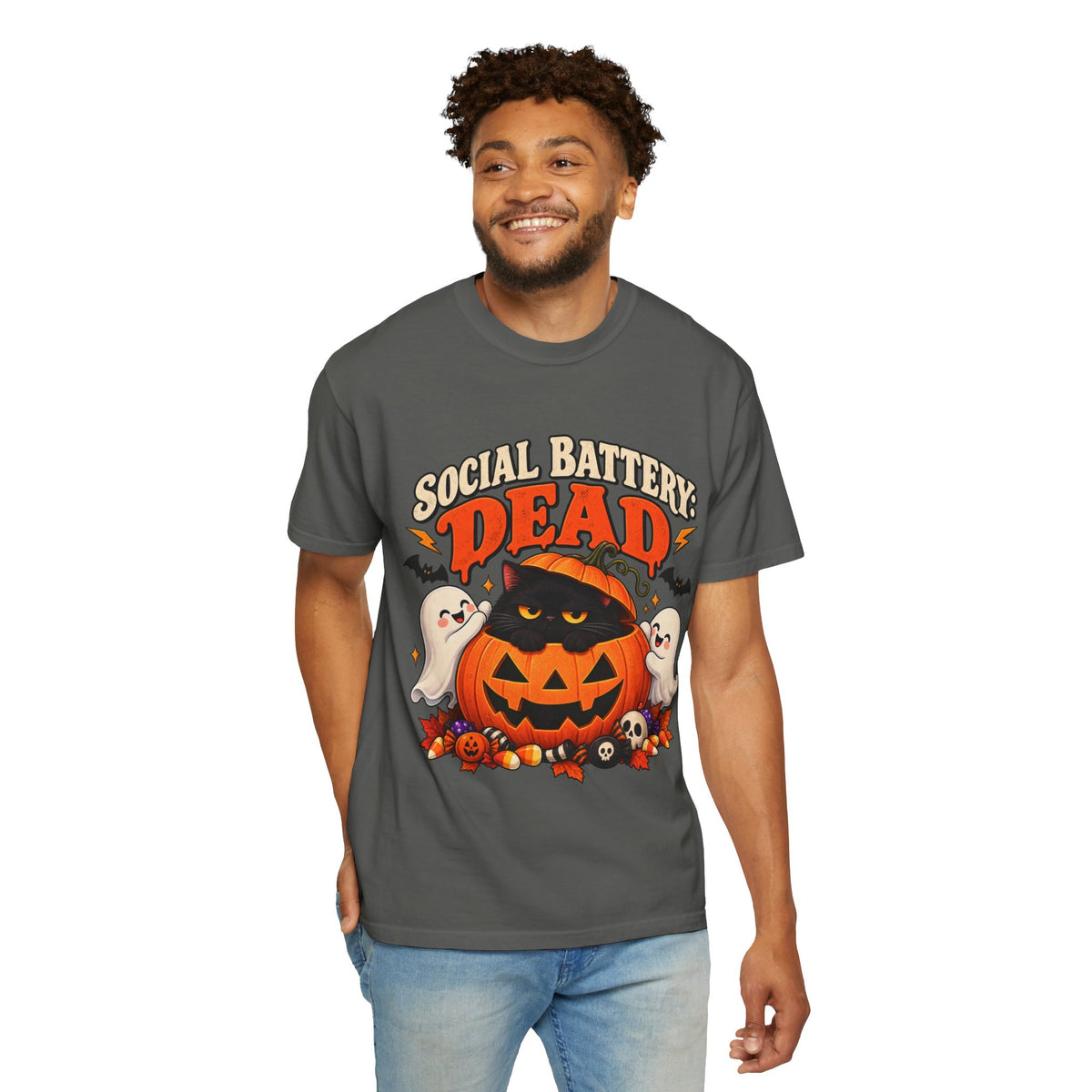 Social Battery Dead Halloween T-Shirt