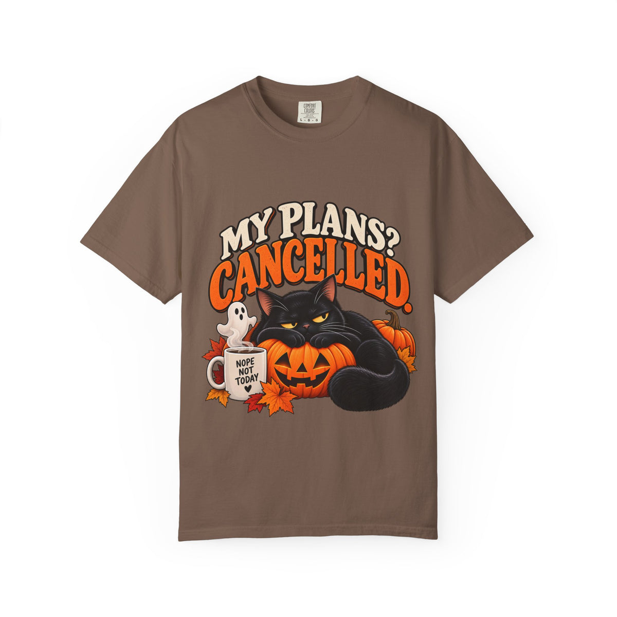 My Plans? Cancelled. Halloween Black Cat T-Shirt