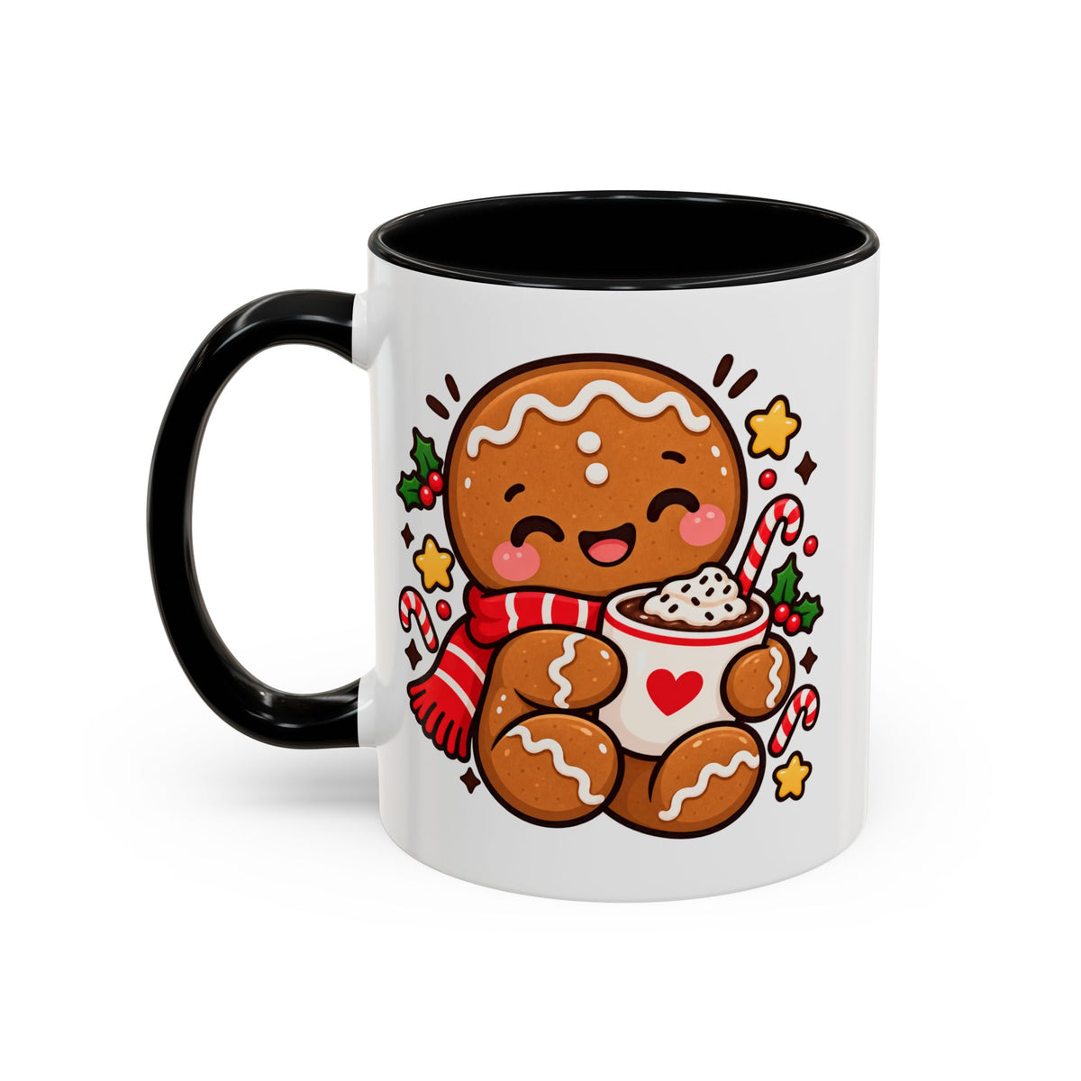 Cozy Gingerbread Christmas Mug | Cute Holiday Coffee Cup | 2 Sizes & Multiple Colours