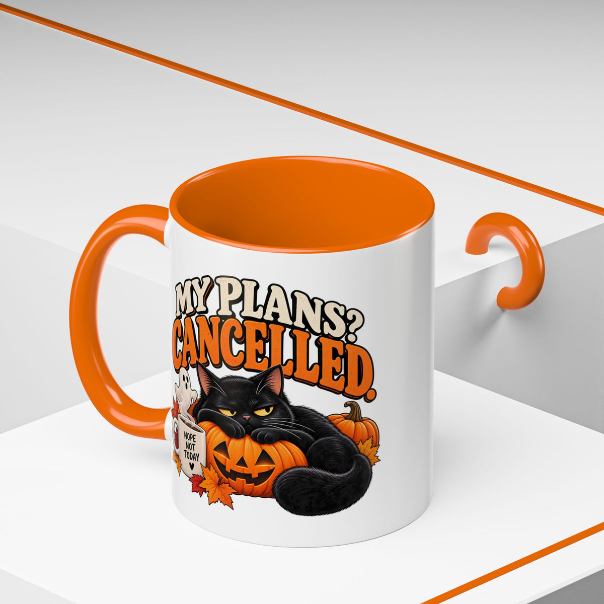 My Plans? Cancelled. Halloween Black Cat Mug