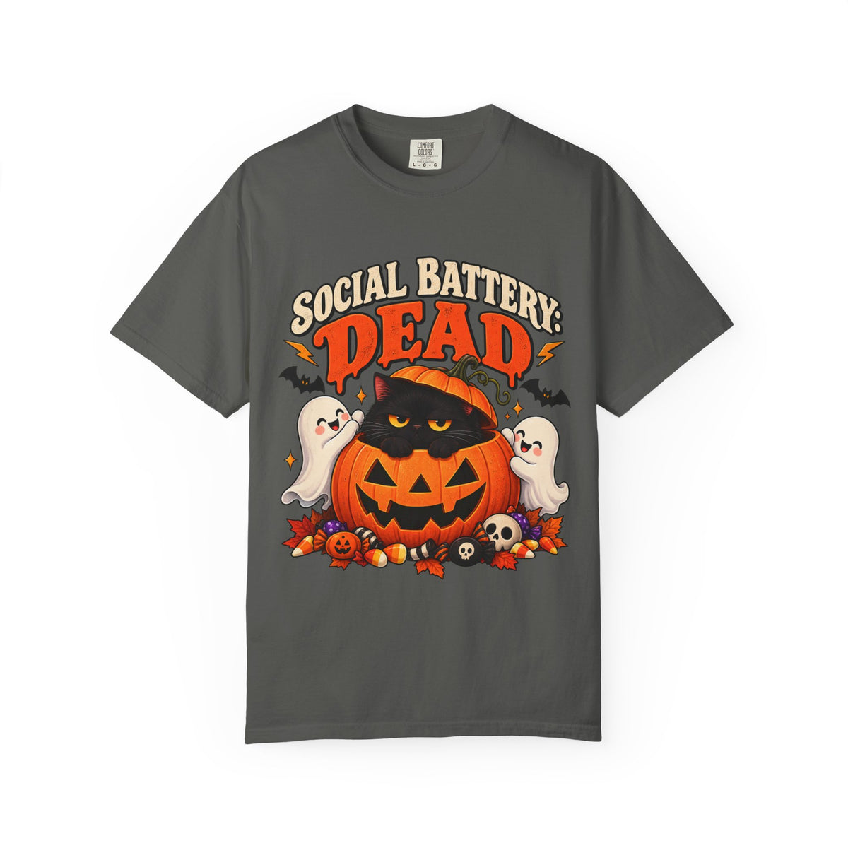 Social Battery Dead Halloween T-Shirt