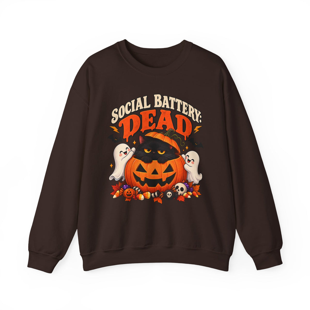 Social Battery Dead Halloween Sweatshirt