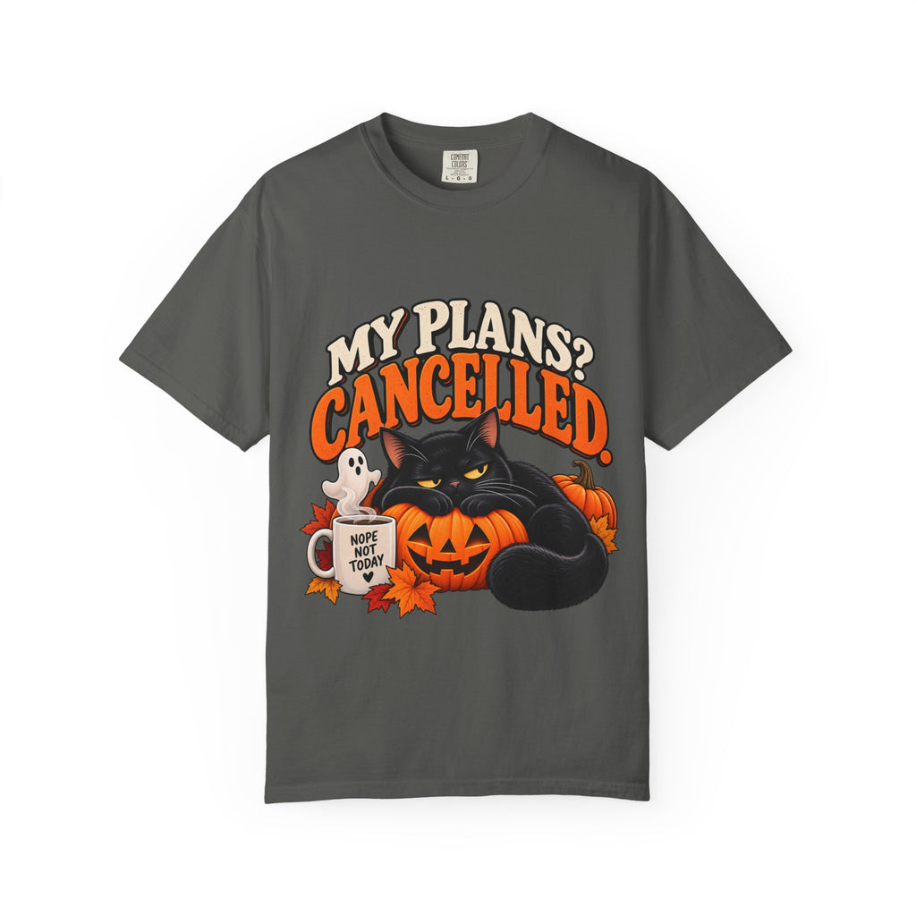 My Plans? Cancelled. Halloween Black Cat T-Shirt