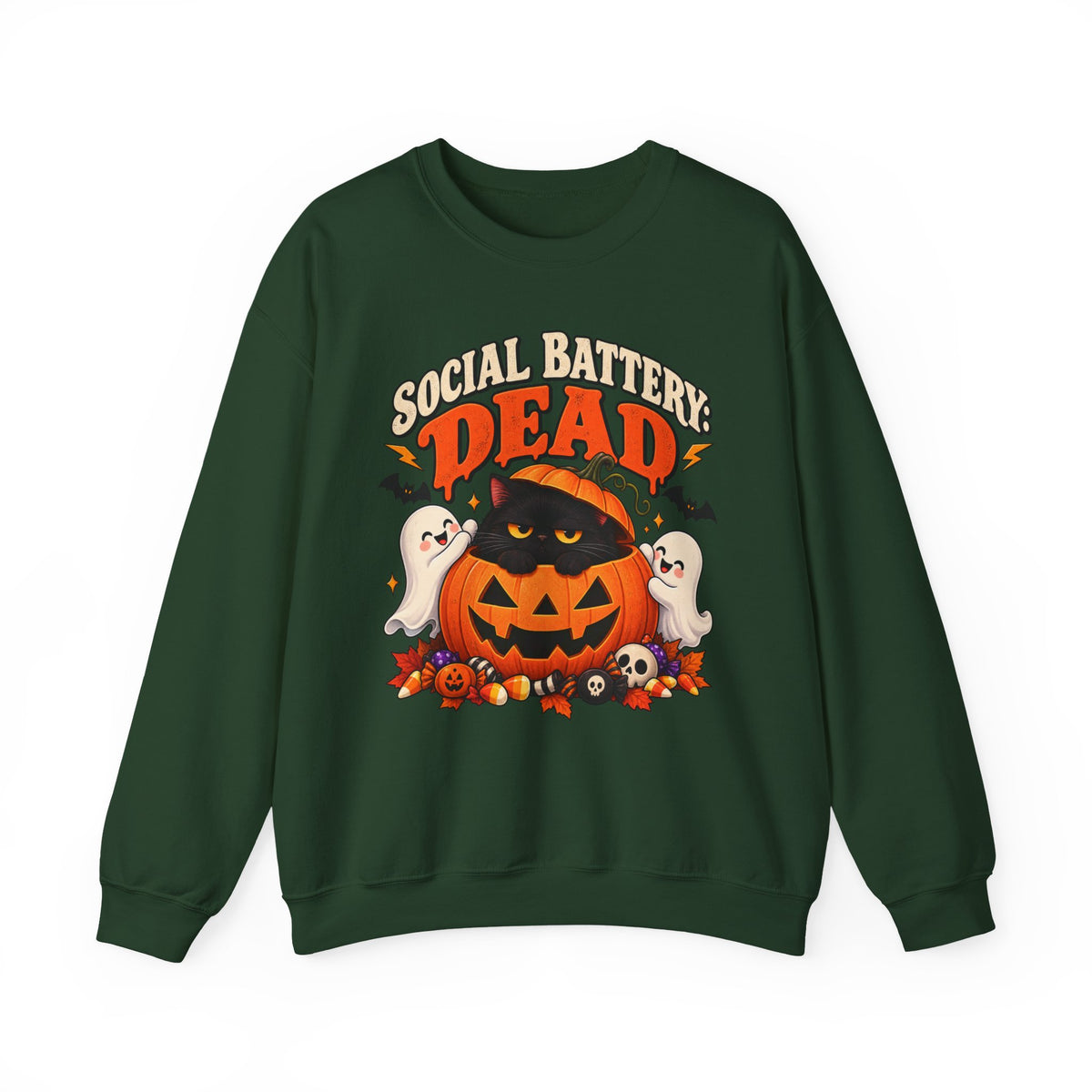 Social Battery Dead Halloween Sweatshirt