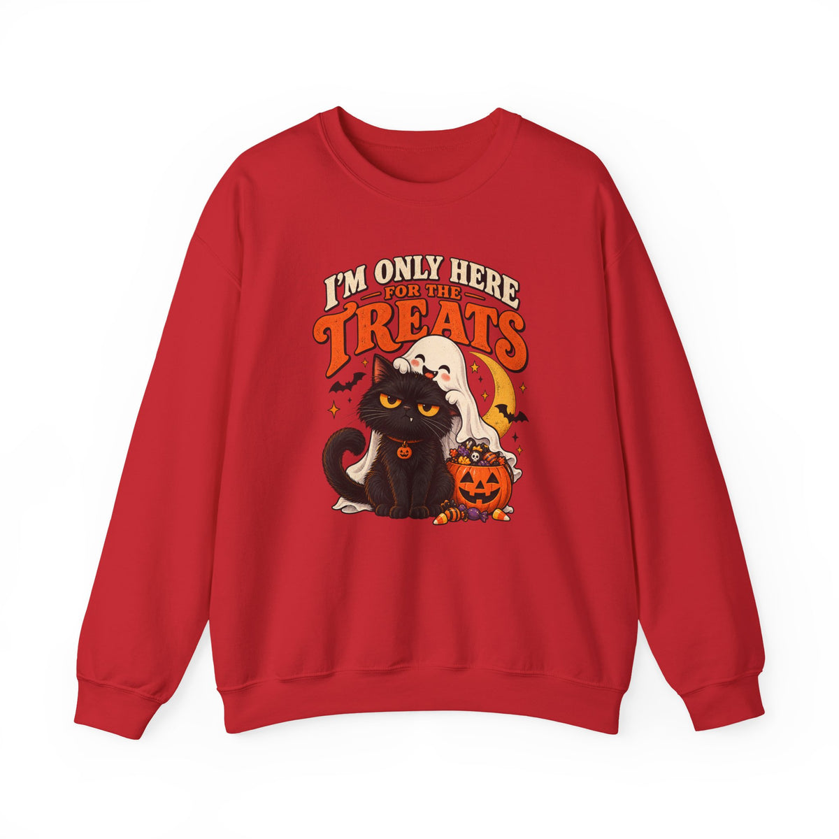 I’m Only Here for the Treats Black Cat Sweatshirt