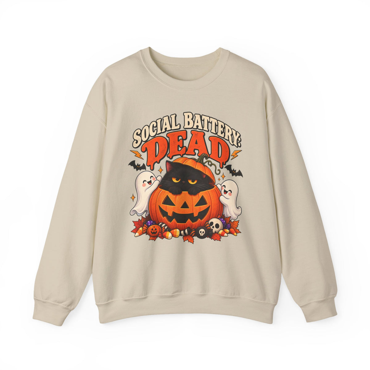 Social Battery Dead Halloween Sweatshirt