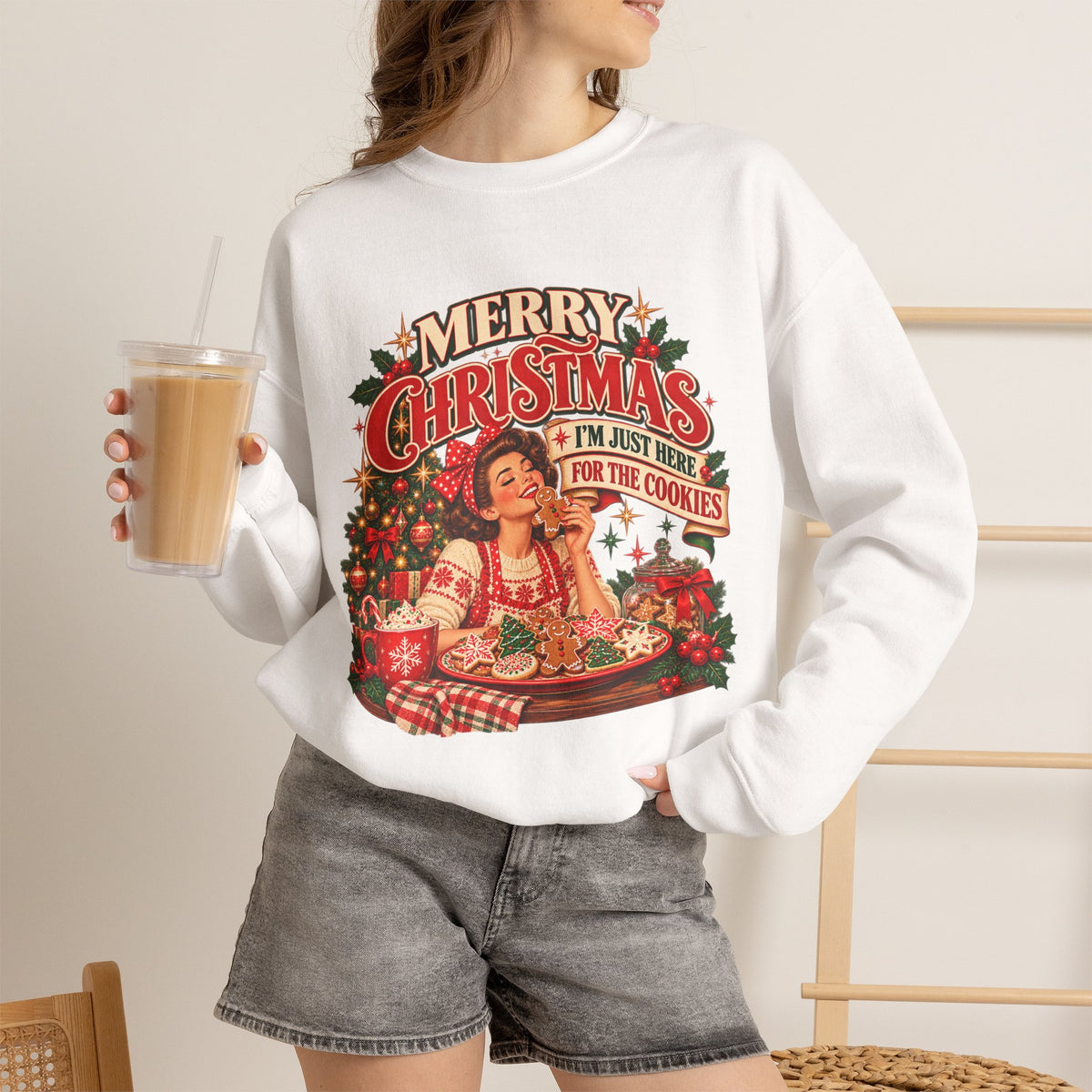 I’m Just Here for the Cookies Christmas Sweatshirt