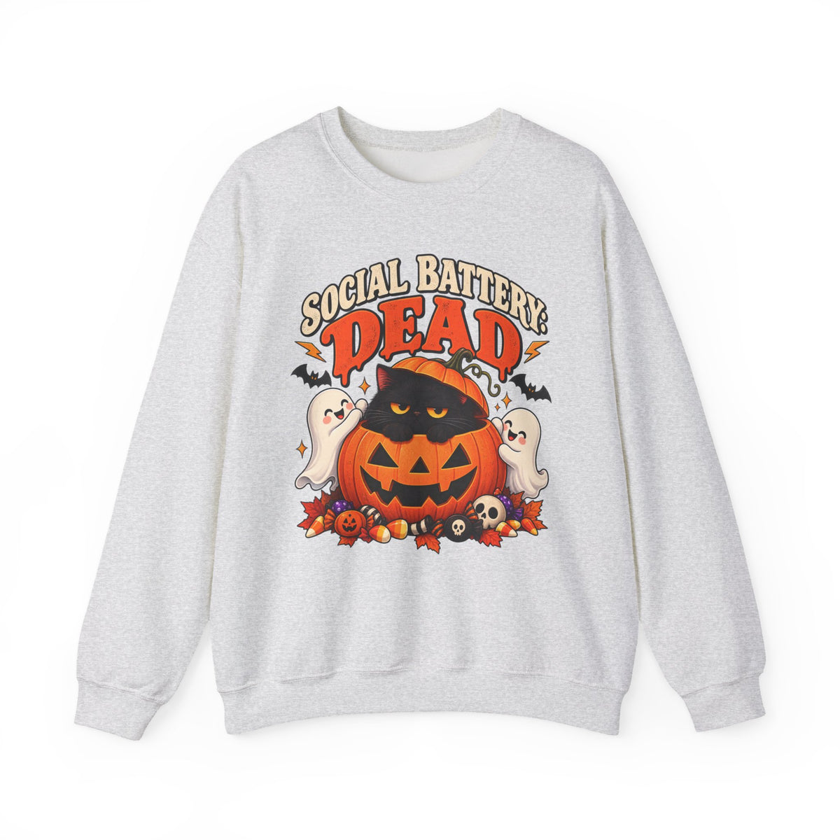 Social Battery Dead Halloween Sweatshirt