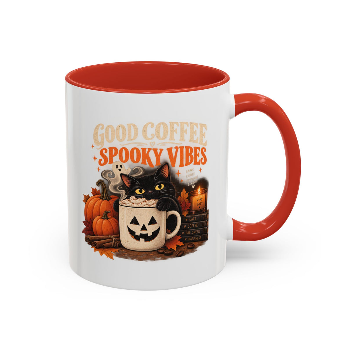 Good Coffee, Spooky Vibes Black Cat Mug