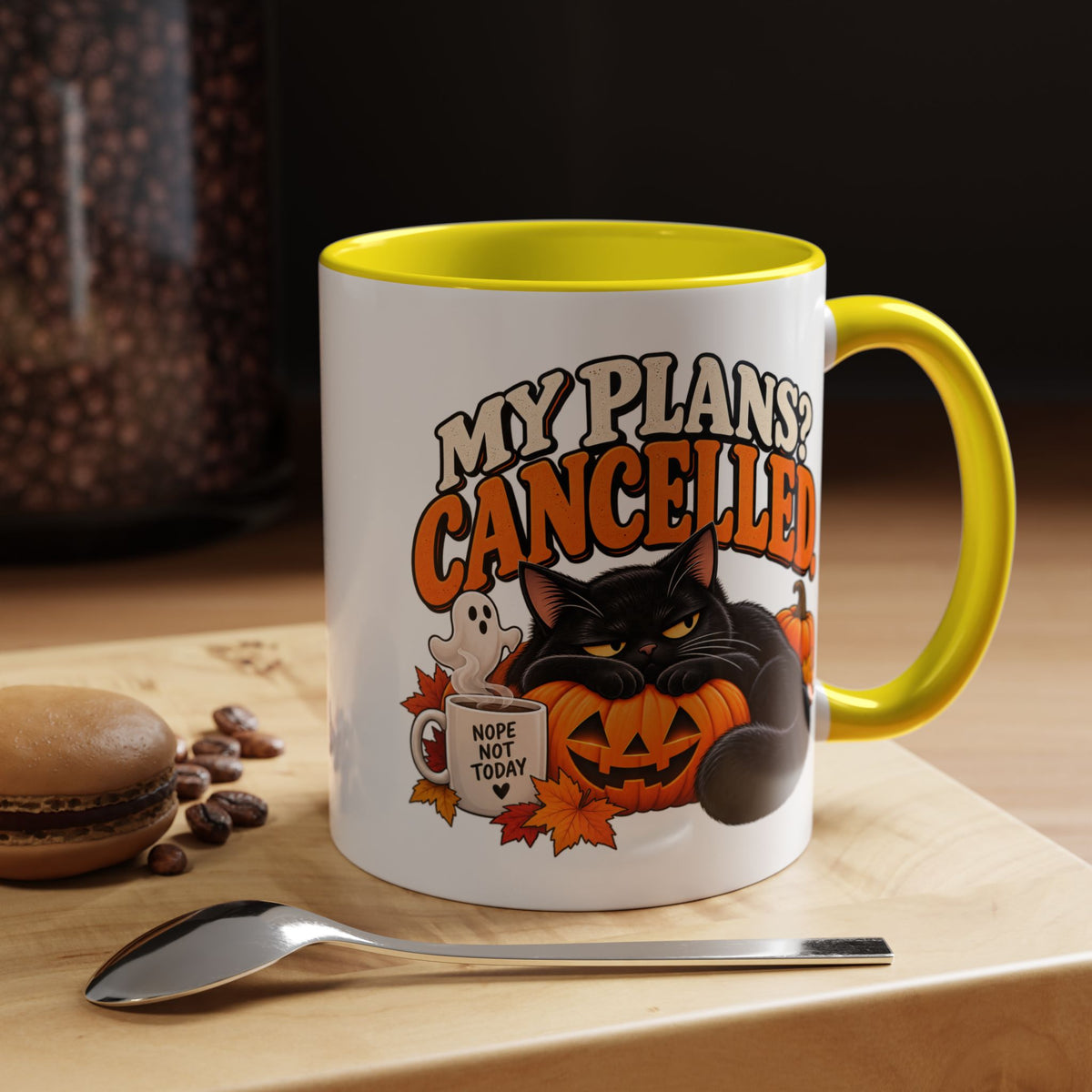 My Plans? Cancelled. Halloween Black Cat Mug