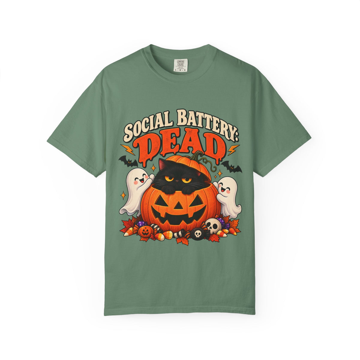 Social Battery Dead Halloween T-Shirt