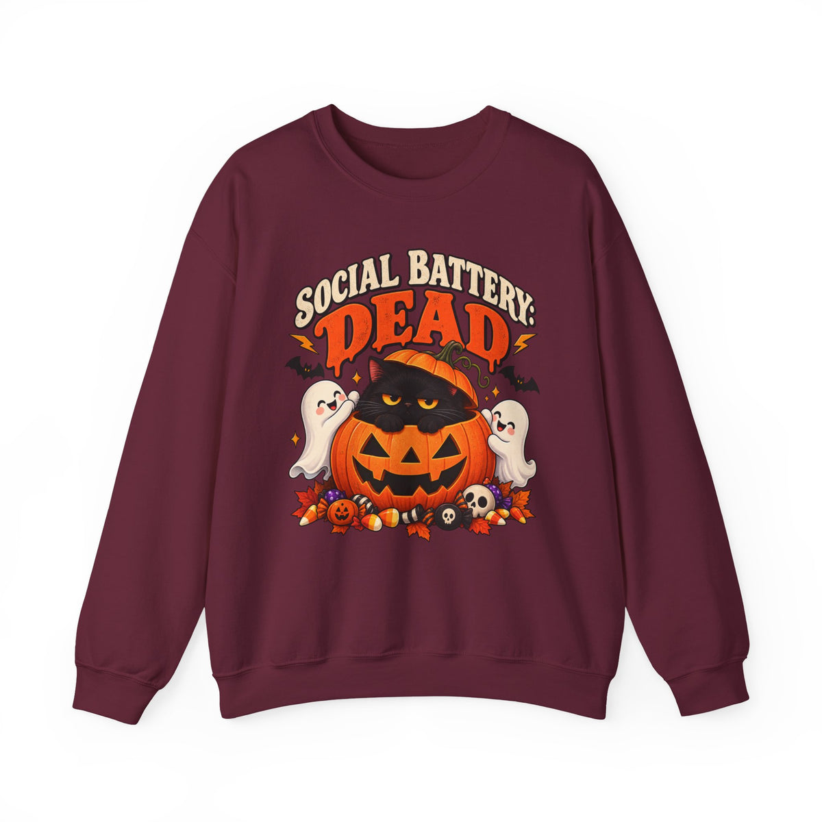 Social Battery Dead Halloween Sweatshirt